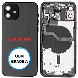 Châssis arrière - iPhone 12 US VERSION - Noir | Avec composants (ORIGINAL GRADE A)