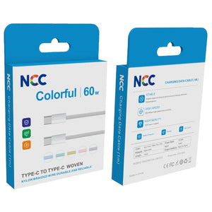 Câble NCC tressé nylon - USB-C to USB-C - Longueur 1M - 60W