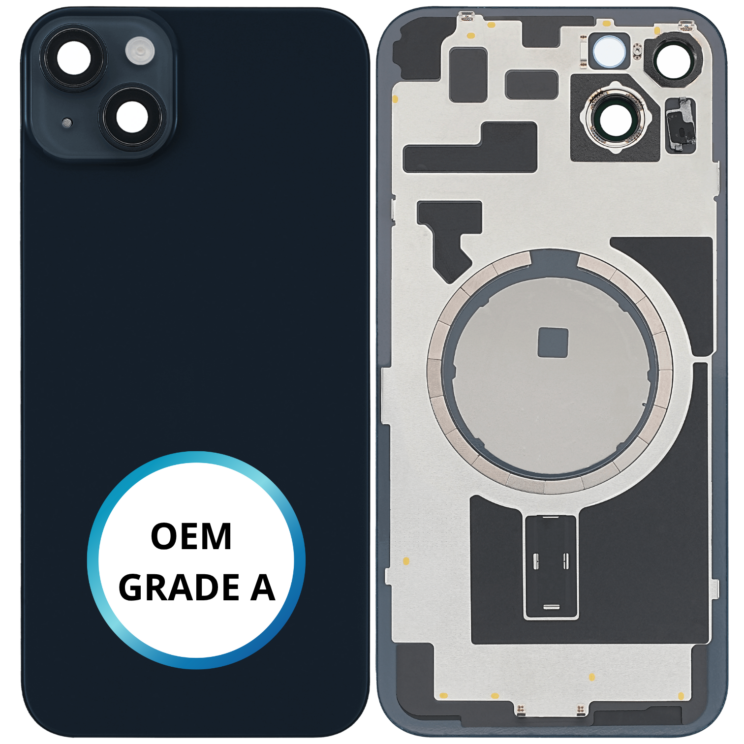 Vitre arrière assemblée - iPhone 14 Plus - Noir (ORIGINAL PULLED GRADE A)