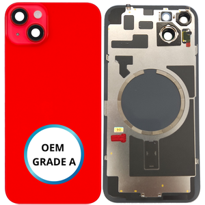 Vitre arrière assemblée - iPhone 14 Plus - Rouge (ORIGINAL PULLED GRADE A)
