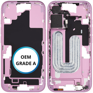 Châssis intermédiaire - iPhone 16 - Rose - Nappe power + volume (ORIGINAL GRADE A)