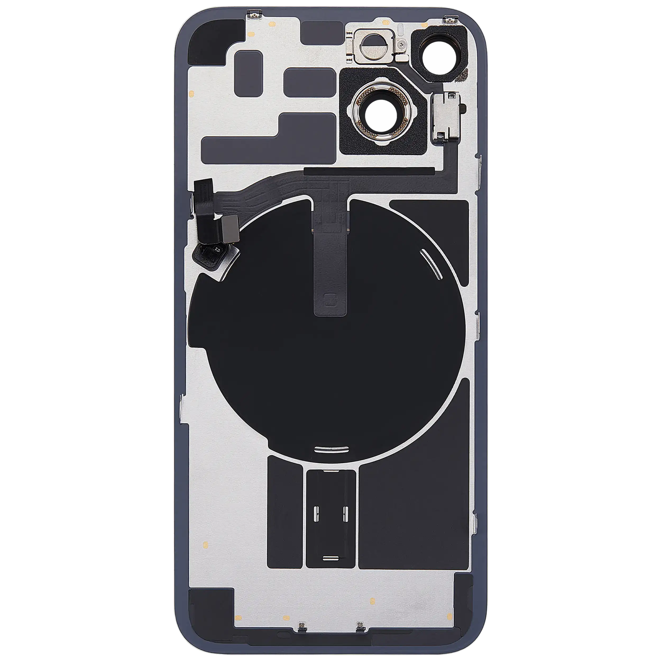 Vitre arrière assemblée - iPhone 14 Blanc - NFC + FLASH (ORIGINAL PULLED GRADE A)