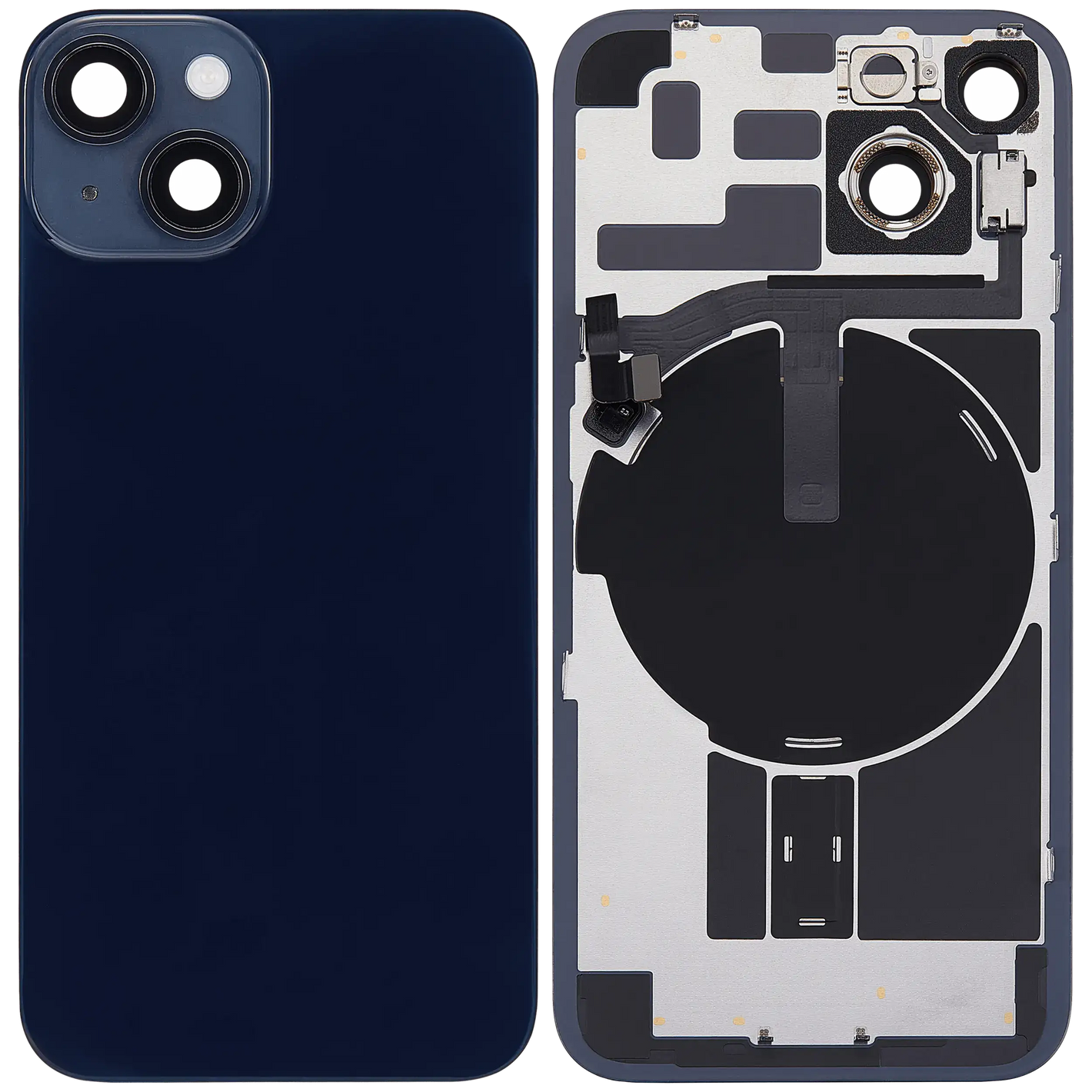 Vitre arrière assemblée - iPhone 14 Noir - NFC + FLASH