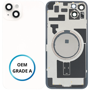 Vitre arrière assemblée - iPhone 14 Plus - Blanc (ORIGINAL PULLED GRADE A)