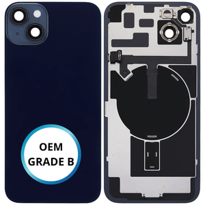 Vitre arrière assemblée - iPhone 14 Plus - Noir | NFC + FLASH (ORIGINAL PULLED GRADE B)