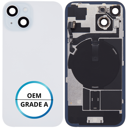Vitre arrière assemblée - iPhone 15 Bleu | NFC + FLASH (ORIGINAL PULLED GRADE A)