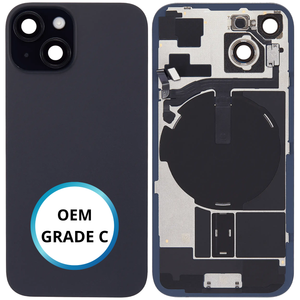 Vitre arrière assemblée - iPhone 15 - Noir | NFC + FLASH (ORIGINAL PULLED GRADE C)
