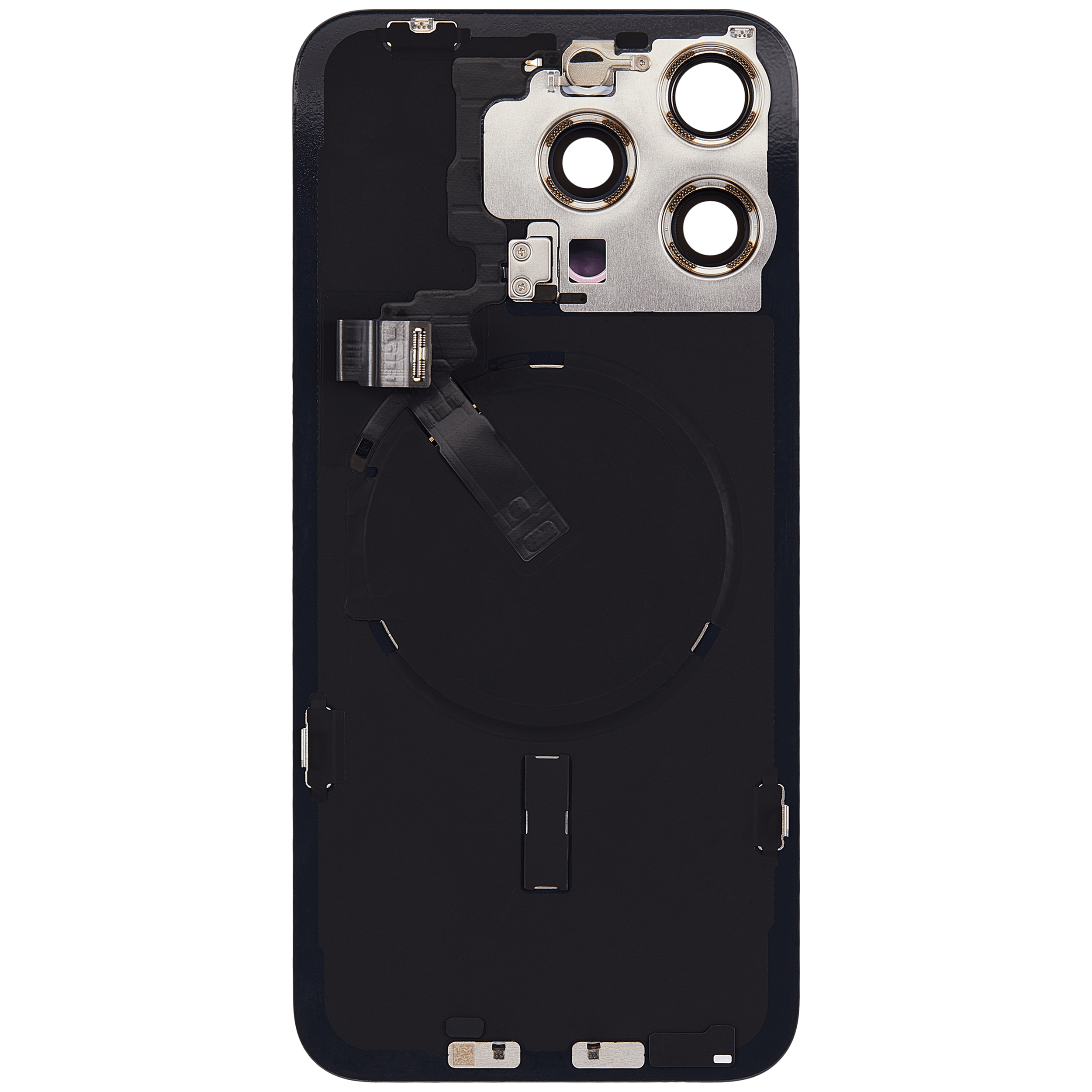 Vitre arrière assemblée - iPhone 15 ProMax - Titane Blanc - NFC + FLASH (ORIGINAL PULLED GRADE A)