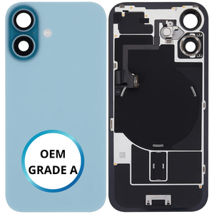 Vitre arrière assemblée - iPhone 16 - Vert Sarcelle - NFC + FLASH (ORIGINAL PULLED GRADE A)